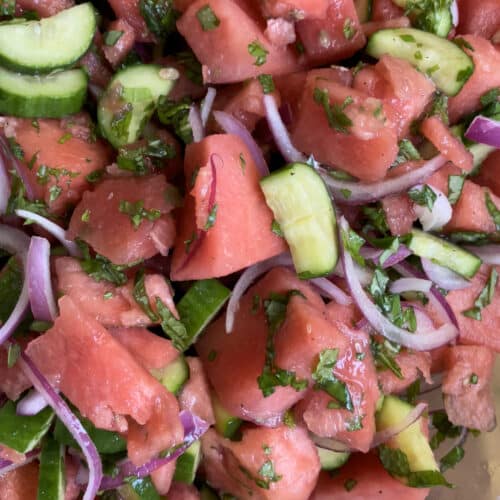 Watermelon Salad with Red Onion and Feta