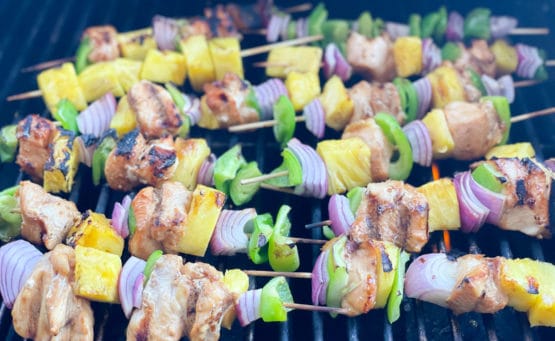 grilled chicken kabobs with vegetables